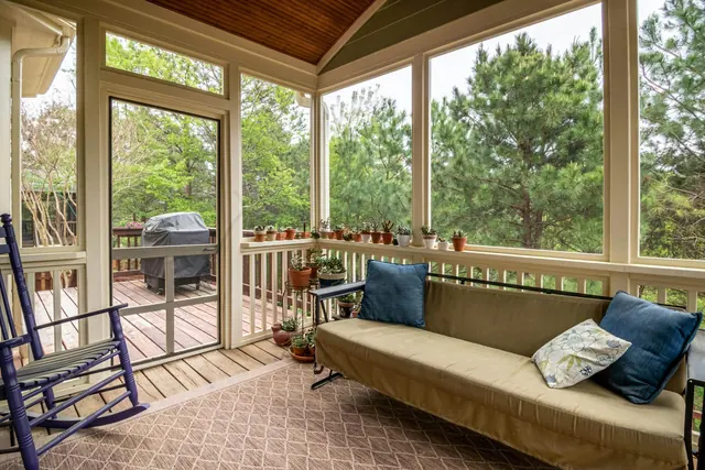 Stock photo of a screened porch area